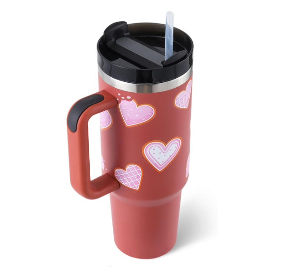 40oz Insulated Tumbler with Handle & Straw – Perfect Gift for Travel, Gym & Office. - BrightBay Store