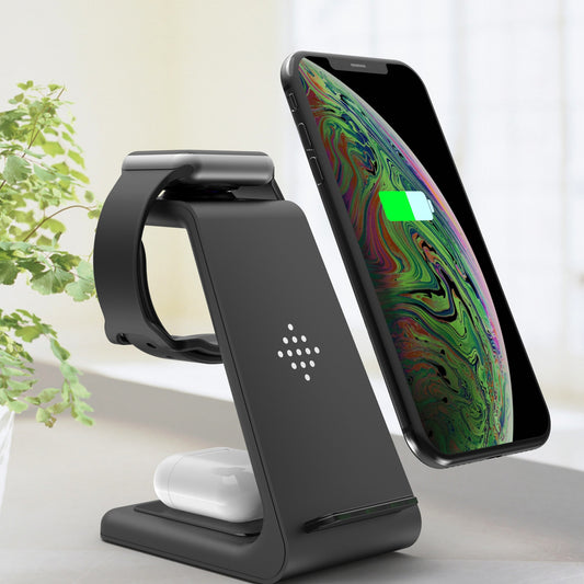 3-in-1 Wireless Charging Station – Fast Charger Dock for Phone, Watch & Earbuds - BrightBay Store