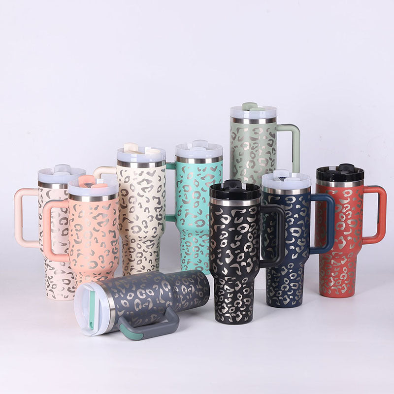 40oz Insulated Tumbler with Handle & Straw – Perfect Gift for Travel, Gym & Office. - BrightBay Store