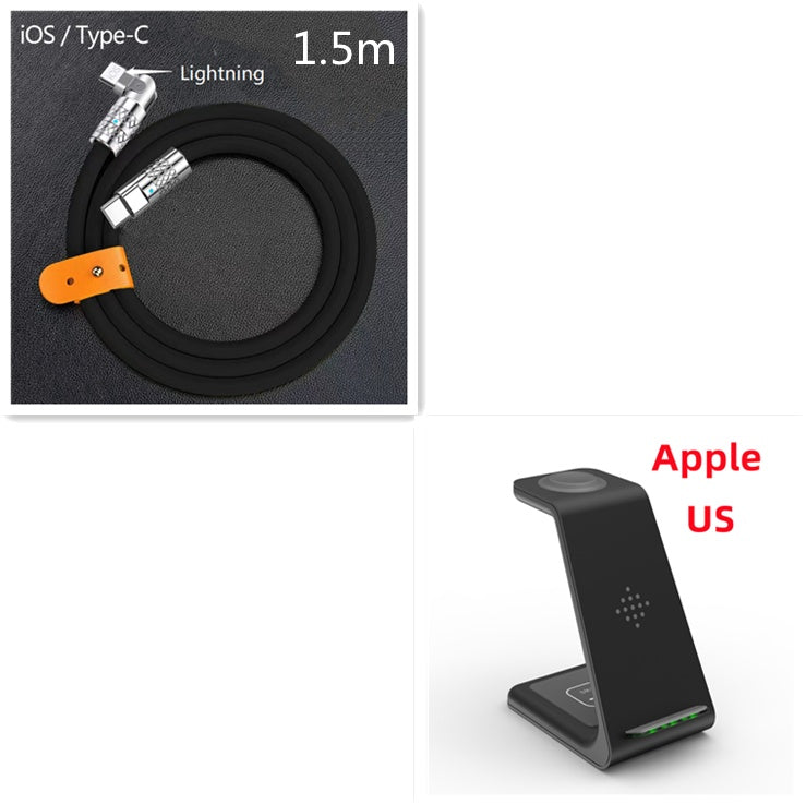 3-in-1 Wireless Charging Station – Fast Charger Dock for Phone, Watch & Earbuds - BrightBay Store