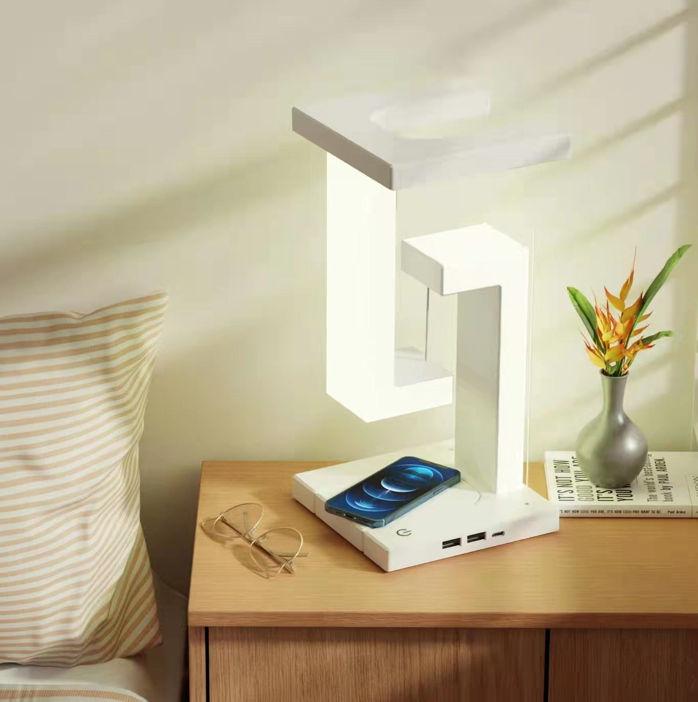 Creative Smartphone Wireless Charging Suspension Table Lamp - BrightBay Store