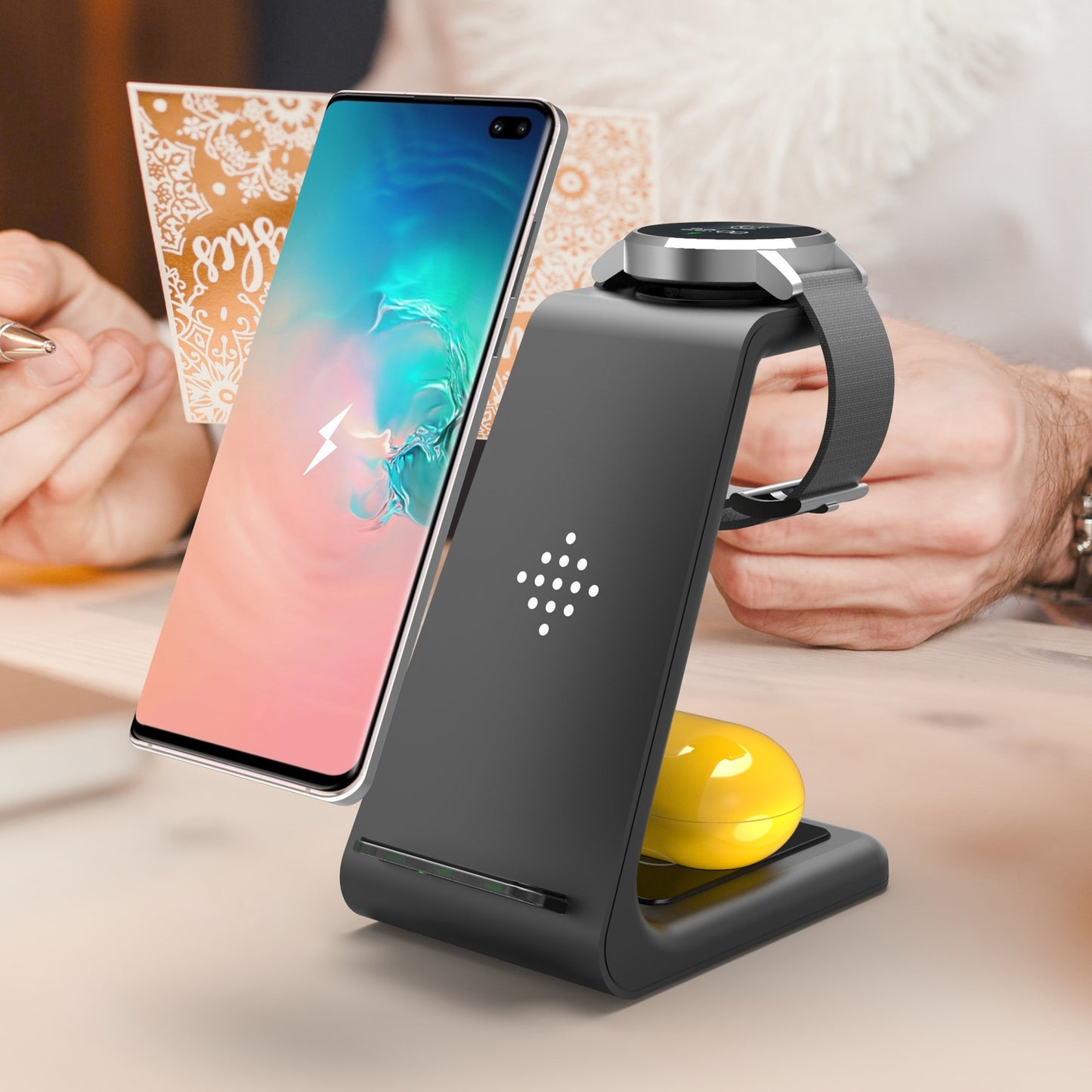 3-in-1 Wireless Charging Station – Fast Charger Dock for Phone, Watch & Earbuds - BrightBay Store