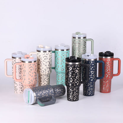 40oz Insulated Tumbler with Handle & Straw – Perfect Gift for Travel, Gym & Office. - BrightBay Store