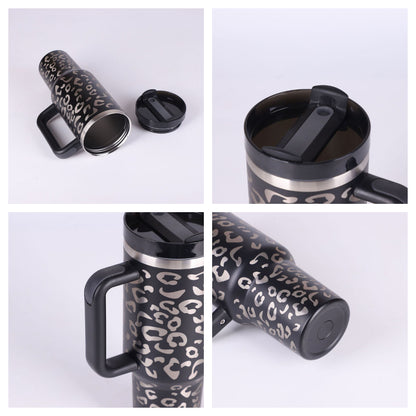 40oz Insulated Tumbler with Handle & Straw – Perfect Gift for Travel, Gym & Office. - BrightBay Store