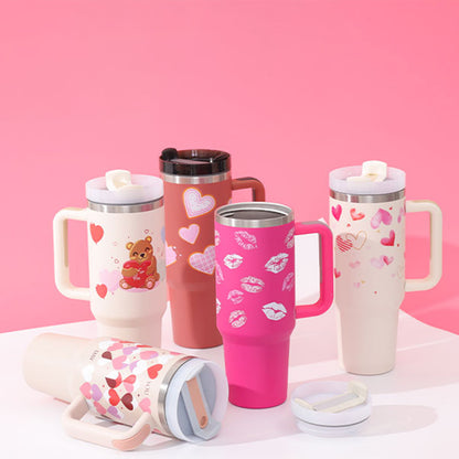 40oz Insulated Tumbler with Handle & Straw – Perfect Gift for Travel, Gym & Office. - BrightBay Store